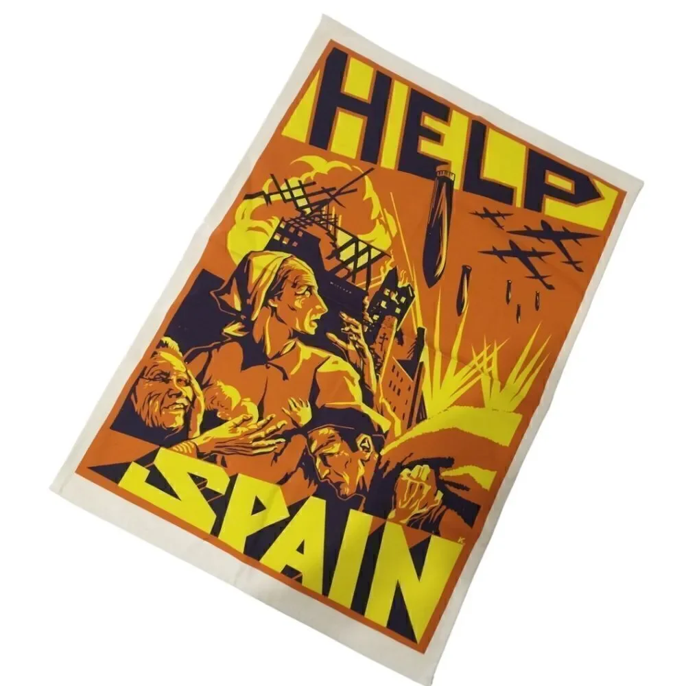 Radical‎ Tea Towel Help Spain Never Used All Cotton Colorful United Kingdom